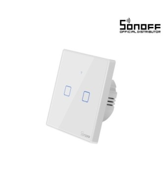 GloboStar® 80131  SONOFF T2EU2C-RF - 433MHz Wireless Smart Wall Touch Button Switch AC 100-240V Max 4A (2A-Way) 2 Way - RF Series